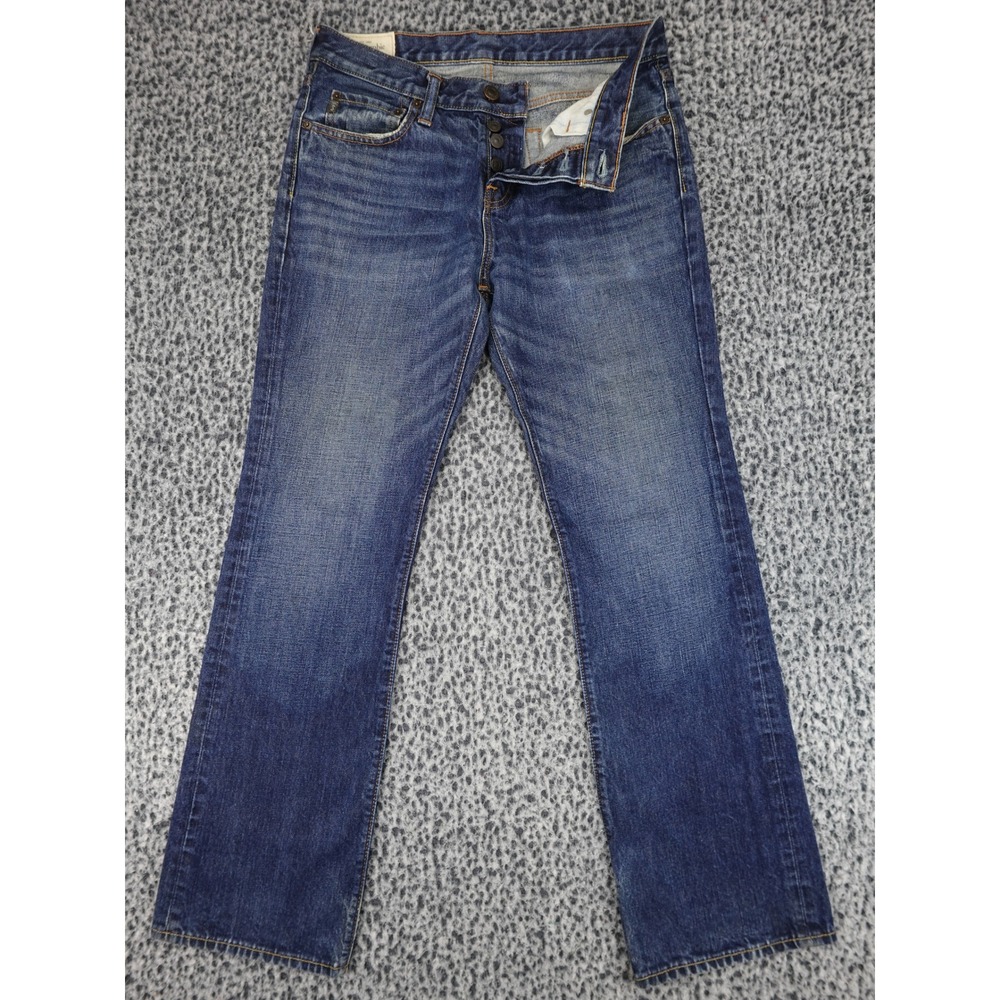 Abercrombie & Fitch Bootcut Jeans Mens 31 Blue Medium Wash Button Fly 11841